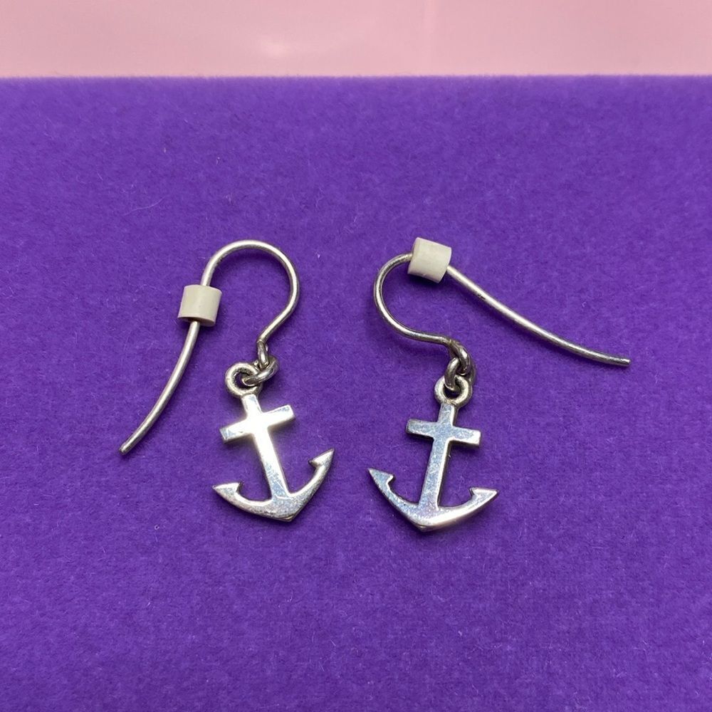 💛 Sterling Silver Artisan Made Anchor Earrings